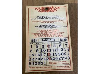 1950 Calendar