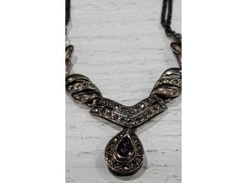 Marcasite And Amethyst Necklace