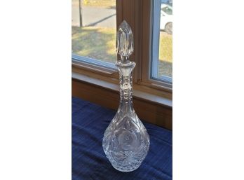 Glass Rose Etched Decanter 16'