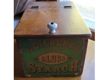 C Gilbert's Gloss Starch - Wood Box - Advertising