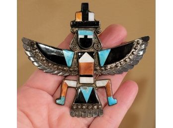 Native American Birdman Pin - Possible Zuni
