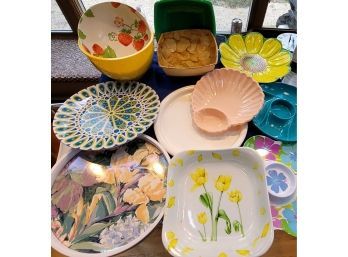 Large Plastic Outdoor Platters/ Bowls