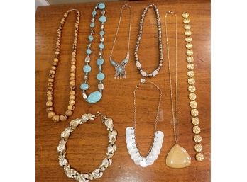 Necklace Lot #7 Including Fossil