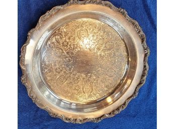 Old English By Poole 12' Footed Round Silver Plated Platter