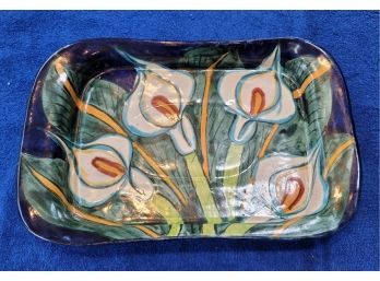 11x7.5 - Calla Lily Rectangular Dish From Mexico