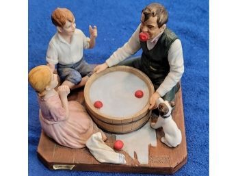 1982 Norman Rockwell Figurine- Bobbing For Apples
