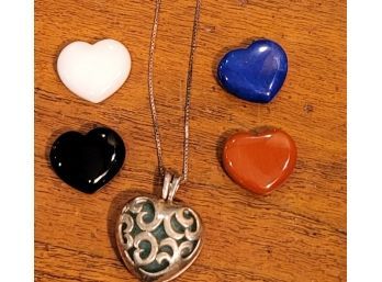 Heart Necklace W/ Multiple Stones