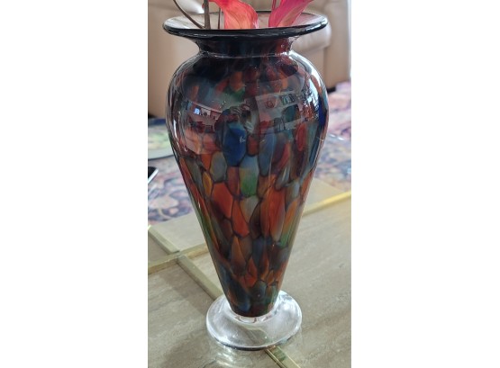 Artist Signed 10' Vase- Multi Colored