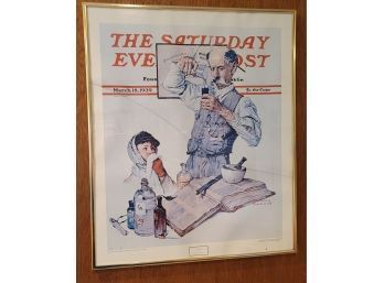 Saturday Evening Post- Norman Rockwell Print  - Glass Has Large Crack
