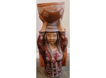 Peruvian Statue / Holding Bowl