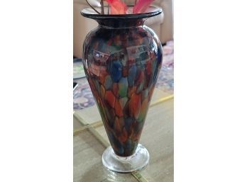 Artist Signed 10' Vase- Multi Colored