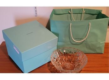 9' Tiffany Bowl, Box & Bag - Bottom Is Etched