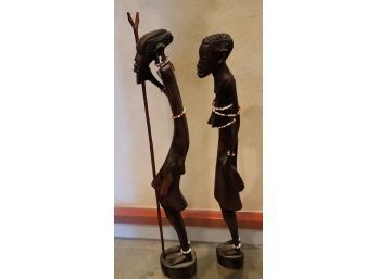 13' African Couple With Beads