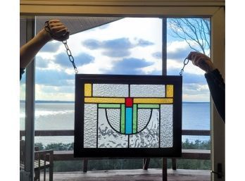 Antique Stained Glass-  1of 2 - 16 X 20