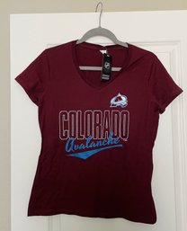 Colorado Avalanche Ladies Cotton Tee, Size S, New With Tags. Official NHL Gear