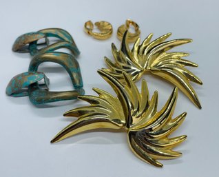 Three Pairs Of Unique Earrings