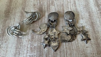 Unique Silver Tone Earrings