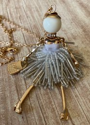 French Doll Necklace With Beaded Dress