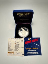 1989 Mint  Star Trek Limited Edition Silver Coin - Mr. Spock