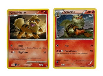 2007, 2016 Pokemon Growlithe And Stage 1 Arcanine