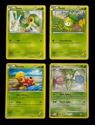 2007, 2016 Pokemon Basic Cards: Snivy, Petilil, Shuckle, And Roselia