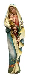 Beautiful Madonna With Child Mother Mary Wooden Table Statue