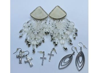 Beautiful Earrings Collection, Including Two Pairs Cross Earrings