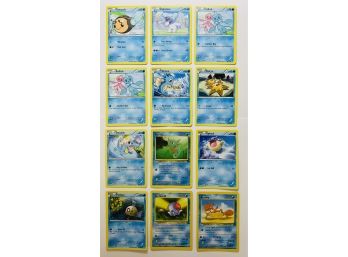 Large Lot Of Pokemon Water Cards (12 Count) Basic Cards, Incl. Spheal 70 HP