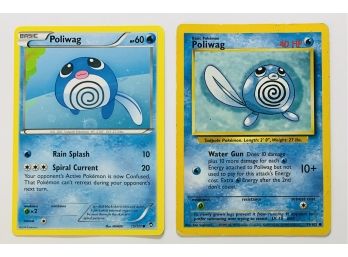 (2) Pokemon Water Poliwag Cards No. 59/102 And 15/111