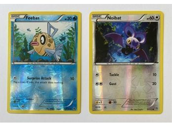 Pokemon Reverse Holo Trading Cards: 2014 Feebas 30 HP And 2014 Noibat 60 HP
