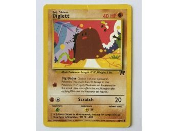 Diglett 40 HP Pokemon Card No. 52/82. 1995, 96, 98 Nintendo