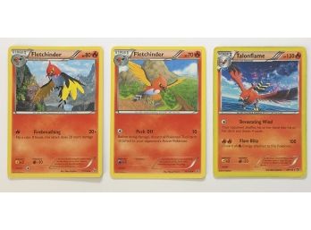 Pokemon Fire Cards: 2014 And 2015 Fletchinder Stage 1 And Stage 2