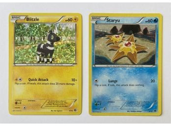 Pokemon Holo Cards: 2011 Blitzle 60 HP And 2015 Staryu 60 HP