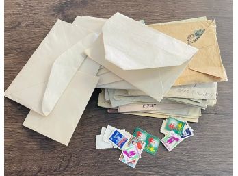 Two Envelopes With Collectible Stamps And Vintage Letters