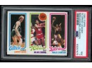 1980 Topps Basketball Bird / Magic / Erving Rookie Card PSA 7 NM