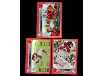 Lot Of 3 ~ 2022 Topps Series One Boston Red Sox Red Foil # /50 Lot