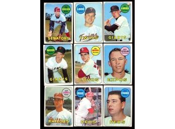 Lot Of 9 ~ 1969 Topps Baseball