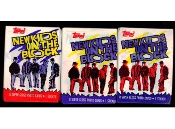 1989 TOPPS NEW KIDS ON THE BLOCK NKOTB TRADING CARD WAX PACK (3)