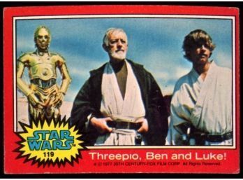 1977 Topps Star Wars Threepio, Ben And Luke! #119