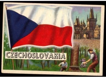 1956 Topps Flags Of The World Czechoslovakia #66 Vintage Card