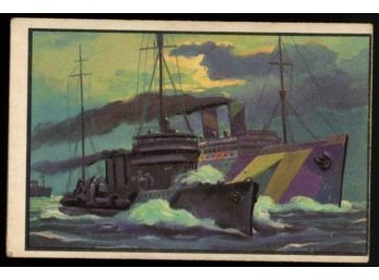 1954 Bowman US Navy Victories Destroyers Convoy Troopships #7 Vintage Trading Card