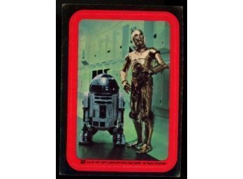 1977 Topps Star Wars Sticker R2-D2 And C-3PO #20