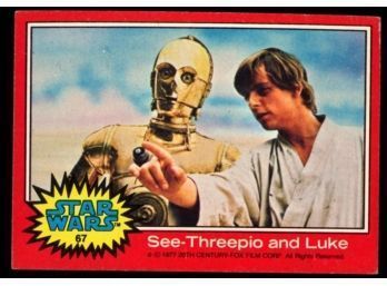 1977 Topps Star Wars See-Threepio And Luke #67 Vintage