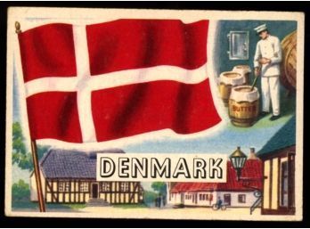 1956 Topps Flags Of The World Denmark #44 Vintage Card