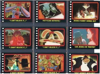 Vintage 1987 Who Framed Roger Rabbit Topps Trading Card Complete Set And Stickers #37-45