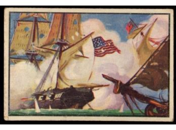 1954 Bowman US Navy Victories Niagara Fights Alone #3 Vintage Trading Card