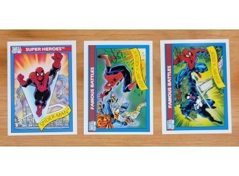 Lot Of 3 Spiderman 1990 Marvel Impel Cards MINT