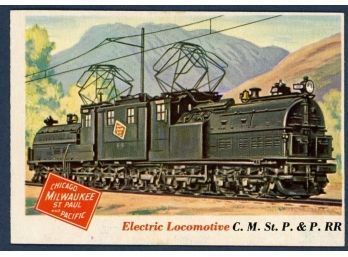 1955 Topps  Rails & Sails #8 Electric Locomotive Trading Card