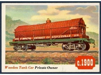 1955 Topps Rails And Sails #14 Wooden Tank Car