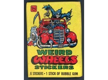 1980 Topps Weird Wheels Stickers Gum Trading Card Wax Pack Unopened